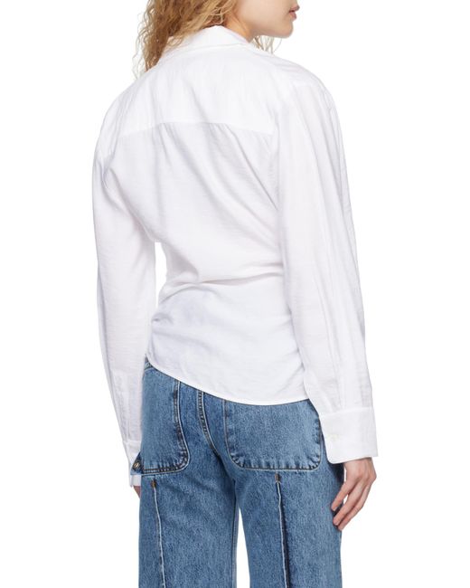 Jacquemus White Bahlia Tie-Up Detailed Blouse