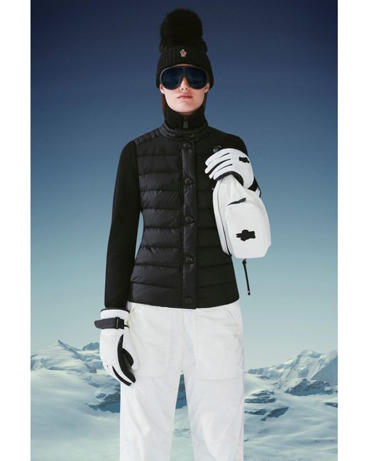 Moncler Black Padded Wool Cardigan
