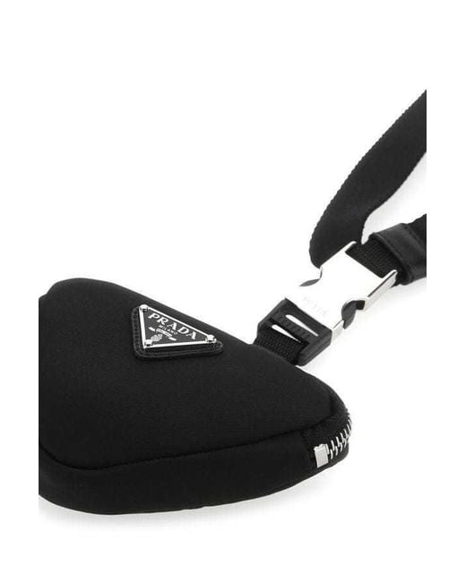 Prada White Logo Plaque Tape Leash for men