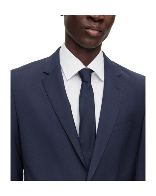 Boss Blue Single-Breasted Blazer for men