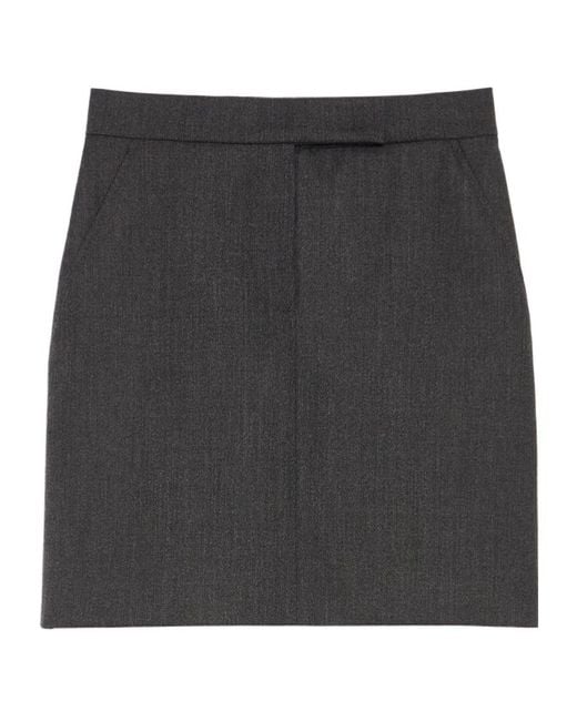 Max Mara Black Wool Gabardine Mini Skirt