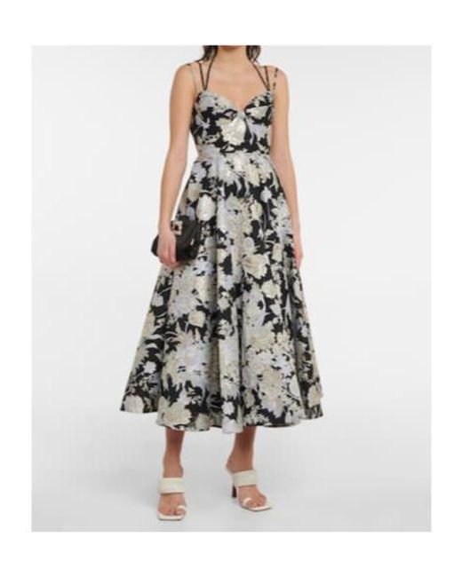 Erdem White Rea Jacquard Fil Coupe Midi Dress