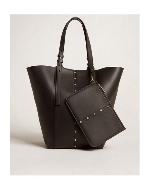 Golden Goose Deluxe Brand Black Hook Studs Embellished Tote Bag