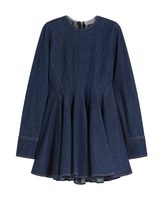Sportmax Blue Aereo Mini Denim Dress