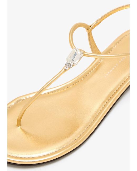 Giuseppe Zanotti White Maeeve Embellished Flat Sandals