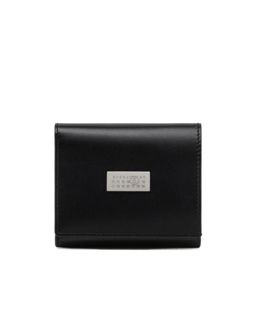 MM6 by Maison Margiela Black Leather Tri-Fold Wallet