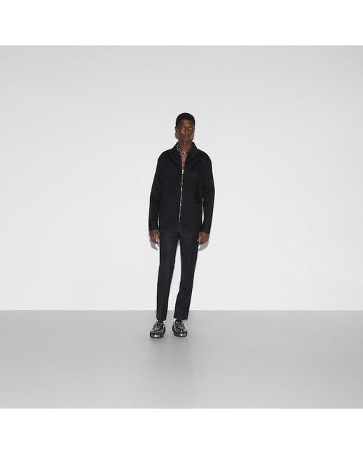 Gucci Black Denim Zip Shirt for men
