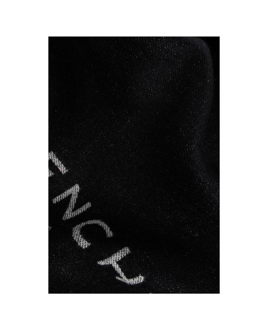Givenchy Black Logo Intarsia Knit Scarf for men