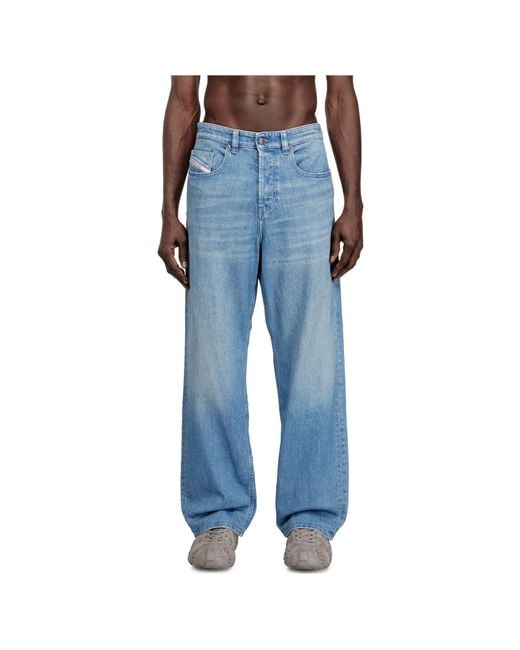 DIESEL Blue 2001 D-Macro Straight Leg Jeans for men