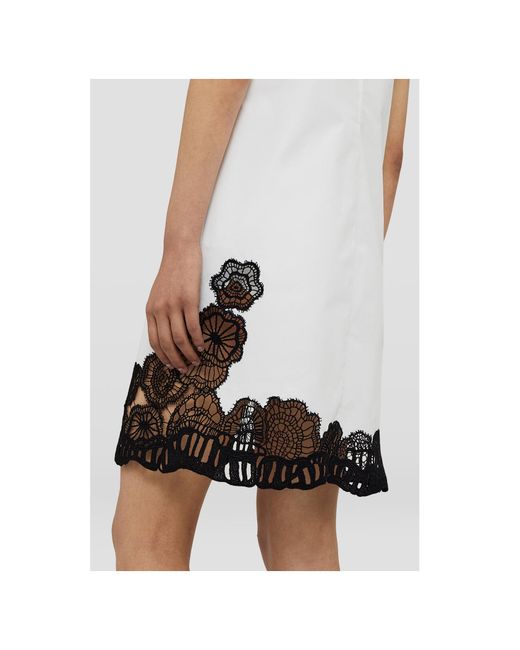 Jil Sander White Lace Embroidered Sleeveless Dress