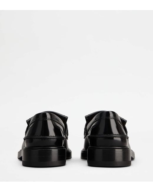 Tod's Black Logo-Plaque Slip-On Loafers