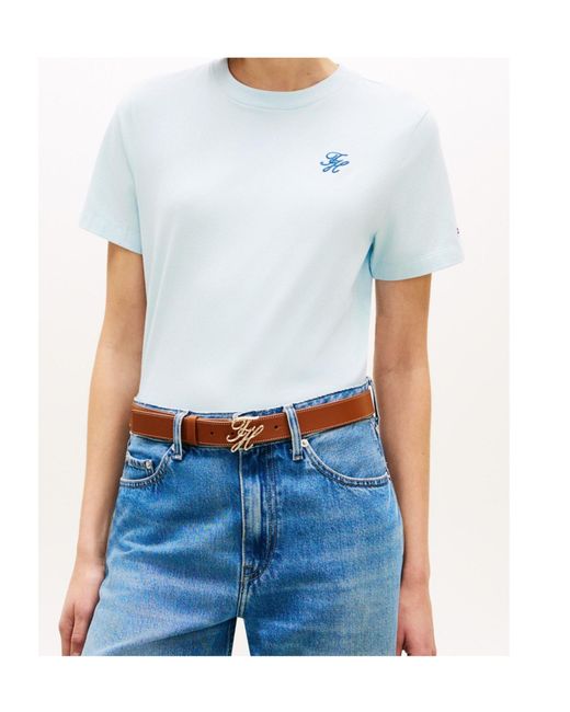 Tommy Hilfiger Blue Logo Crew Neck T-Shirt