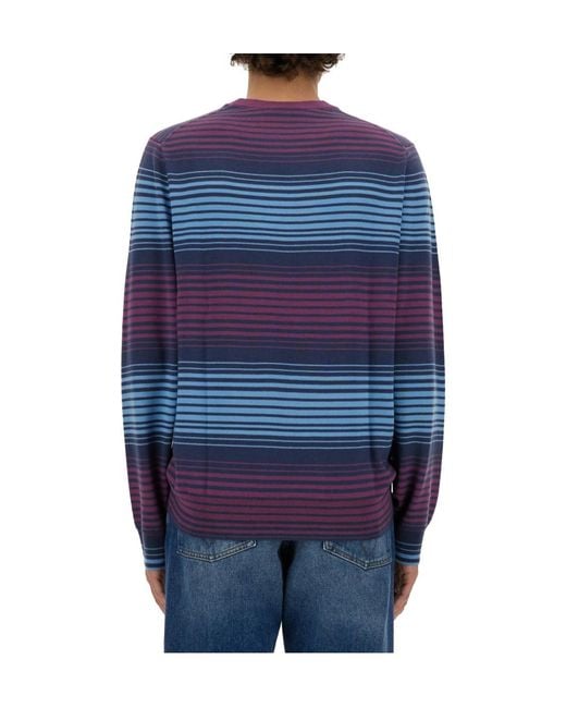 Paul Smith Blue Ps Paul Smith Striped Crewneck Jumper for men
