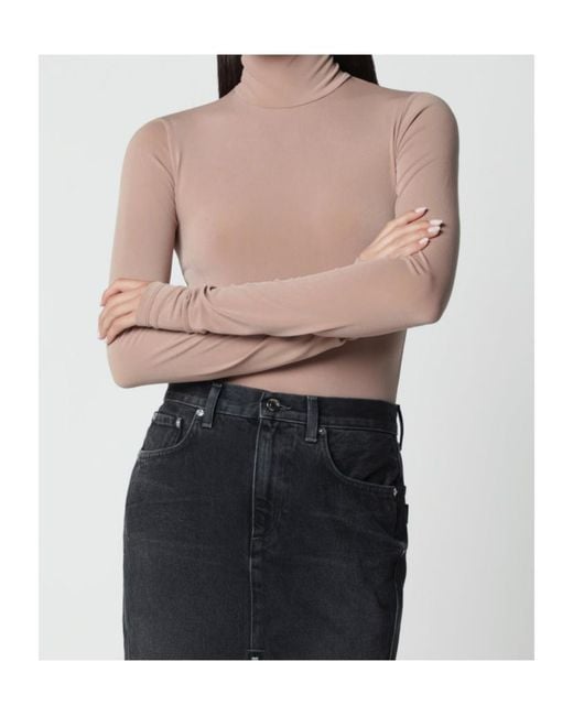 ANDAMANE Pink Turtleneck Bodysuit