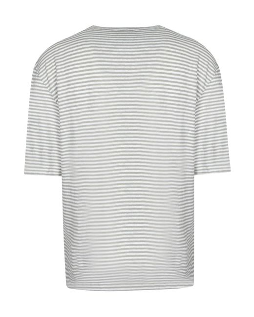 Officine Generale Gray Officine Générale Striped Crew-Neck T-Shirt for men
