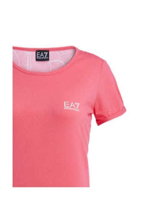 EA7 Pink Round-Necked Logo T-Shirt