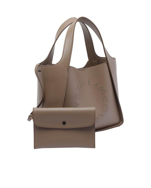 Stella McCartney Brown Double Handle Shoulder Bag