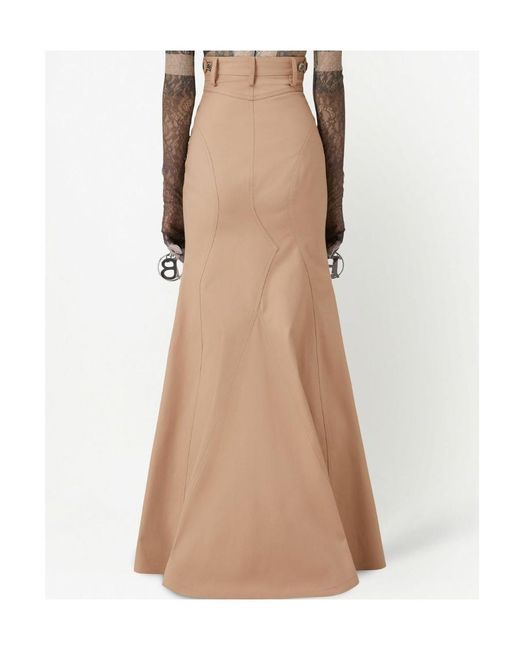 Burberry Natural High-Waist Flared Skirt