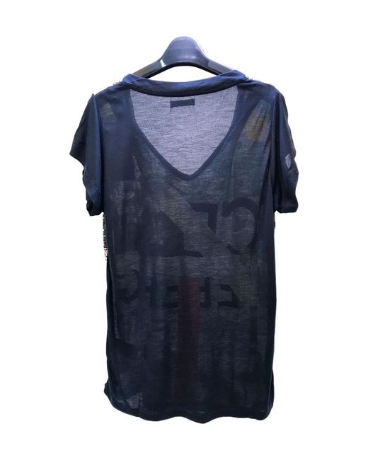 Iceberg Blue V-Collar Short-Sleeved T-Shirt