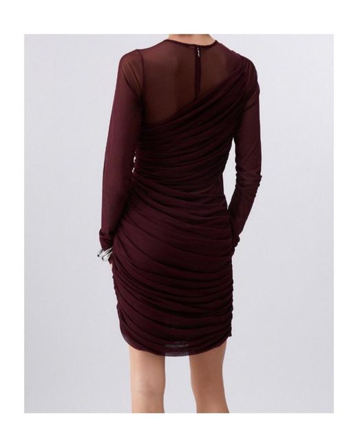 Liu Jo Purple Jewel-Embroidered Tulle Dress