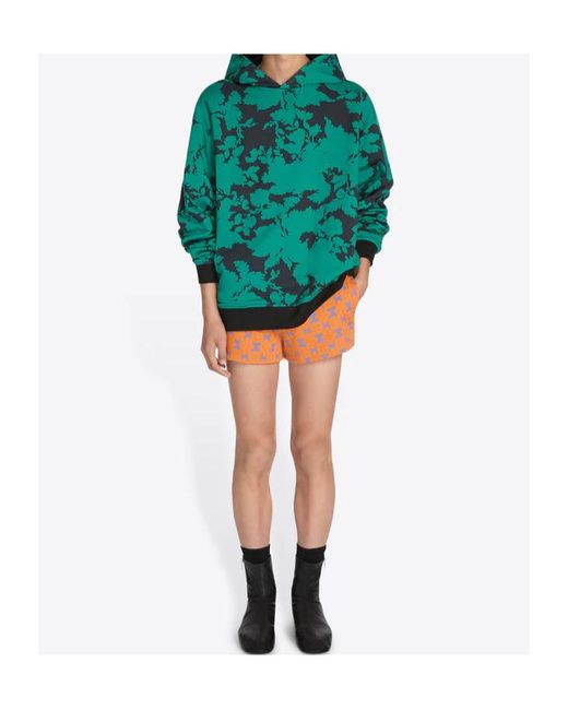 Dries Van Noten Blue Floral-Print Hoodie for men