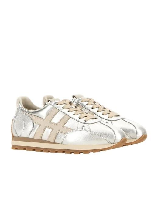 Hogan White Logo Detail Low-Top Sneakers