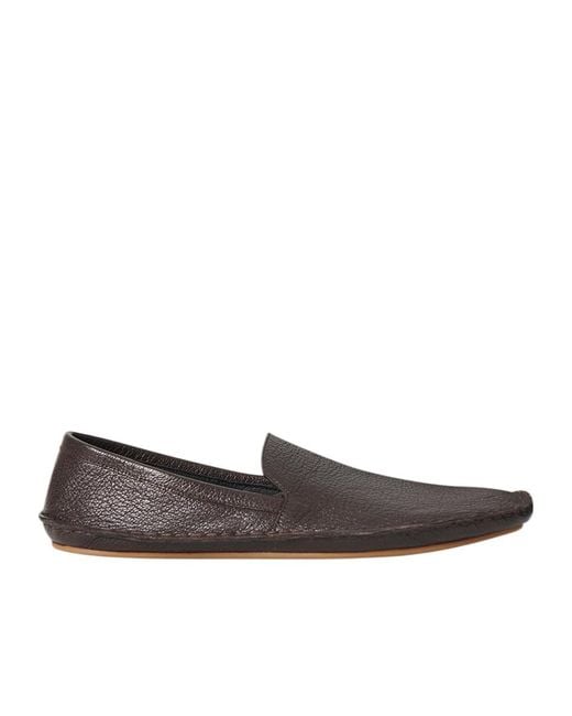 The Row Brown Round-Head Flat Shoes