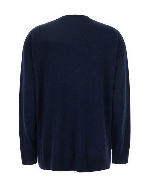 Max Mara Blue Verona Crewneck Long-Sleeved Jumper