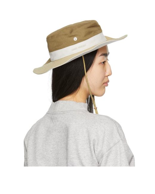 Isabel Marant White Logo Sunshade Hat
