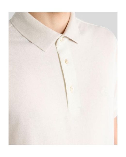 Etro White Paisley Printed Short-Sleeved Polo Shirt for men