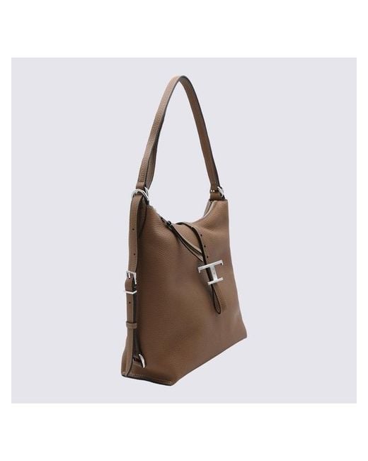 Tod's Brown Zippered Shoulder Bag