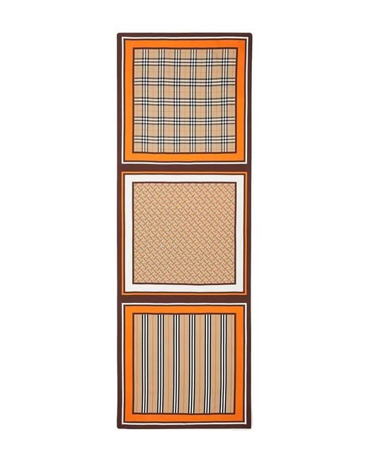 Burberry Orange Mix Print Scarf