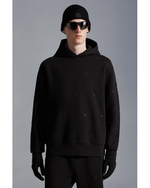 Moncler Black Graphic Print Hoodie for men