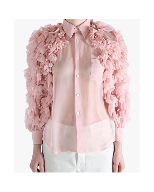 Comme des Garçons Pink Ruffled Shirt