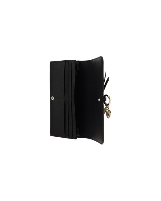 Chloé Black Chloé Logo Charm Laced Wallet