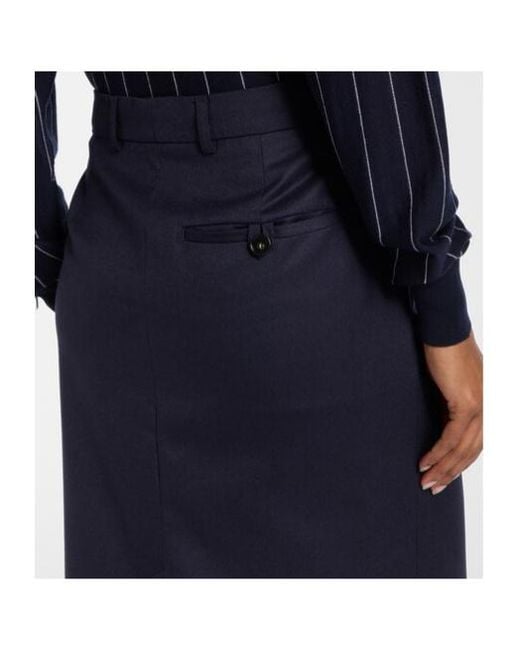 Stella McCartney Blue Wool Pencil Skirt