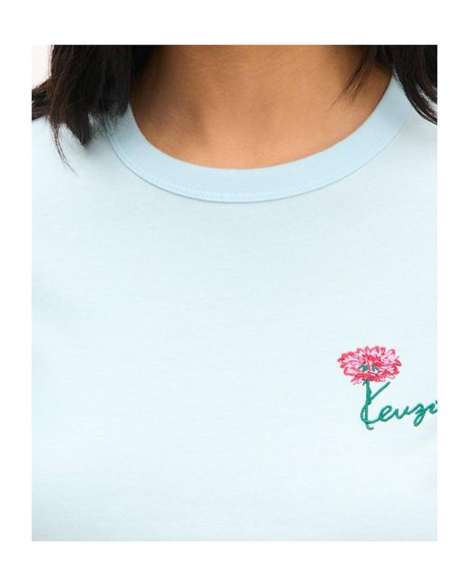 KENZO White Logo Embroidered Short Sleeved T-Shirt
