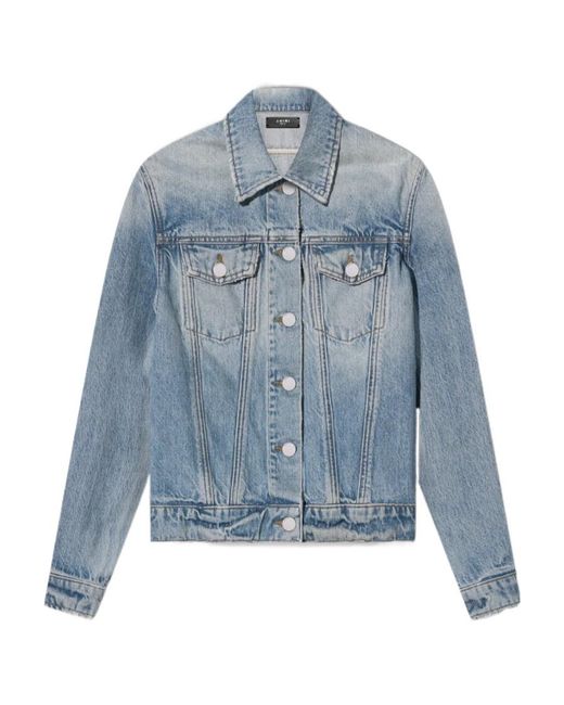 Amiri Blue Structured-Shoulder Denim Trucker Jacket