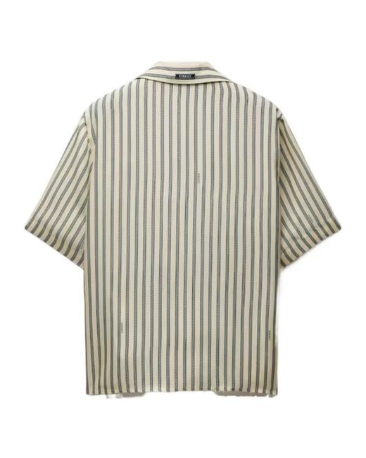 Versace Gray Printed Silk Twill Shirt