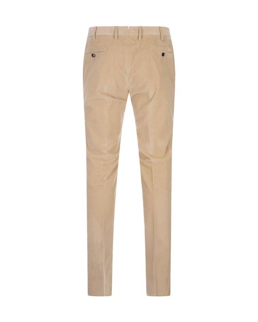 Pt Pantaloni Natural Pt Torino Corduroy Straight Leg Trousers for men