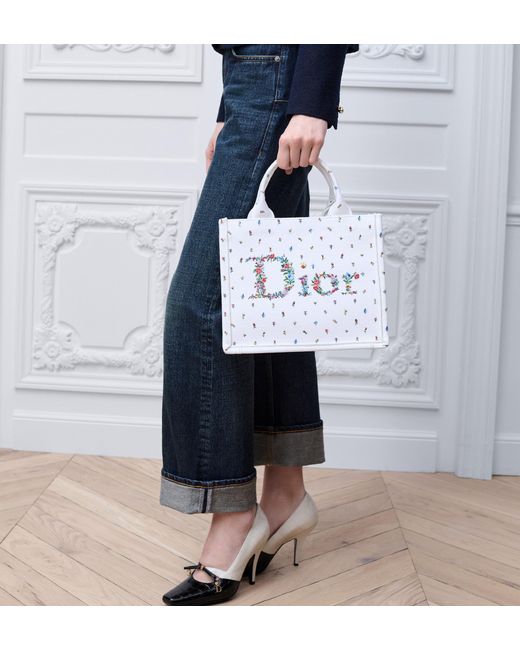 Dior White Amour Small Book Tote With Strap
