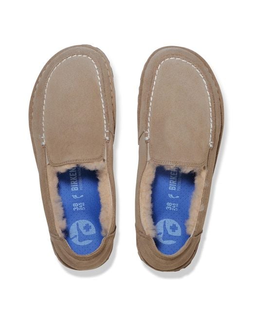 Birkenstock Gray Utti Shearling Suede Loafers