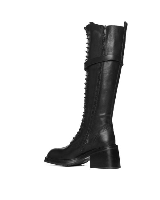 Ann Demeulemeester Black Heike High Leather Boots