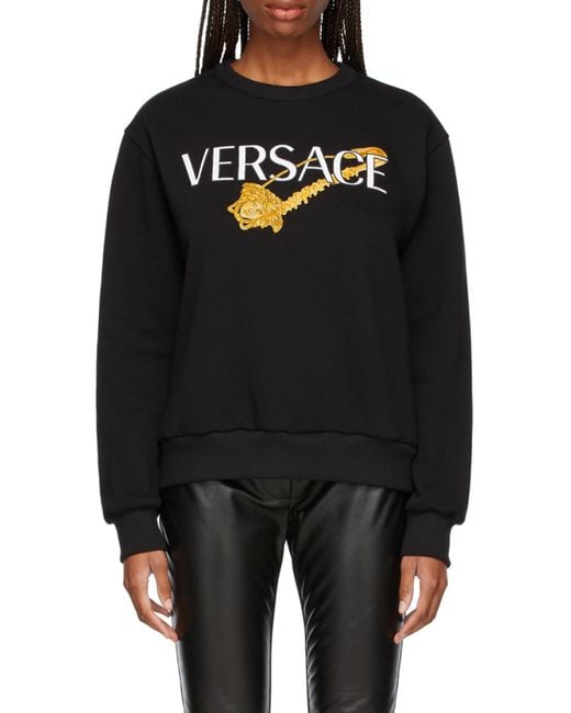Versace Blue Safety Pin Logo Sweatshirt