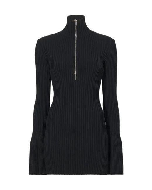Proenza Schouler Black Half-Zipped High Neck Jumper