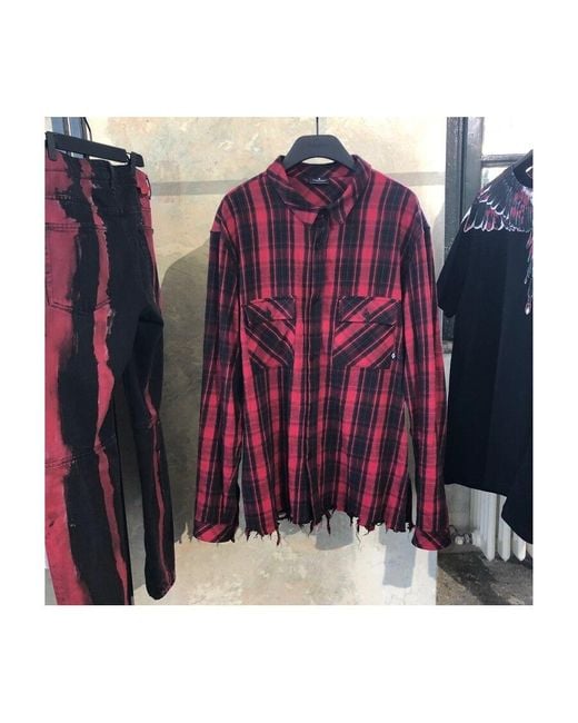 Marcelo Burlon Red Check Print Shirt for men