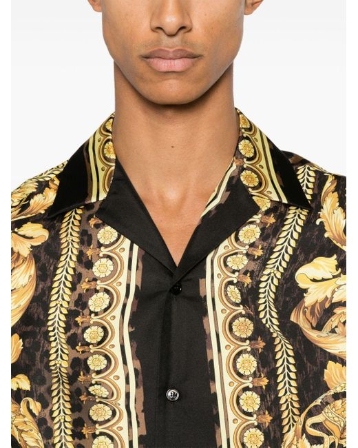 Versace Metallic Wild Barocco Short-Sleeved Shirt for men