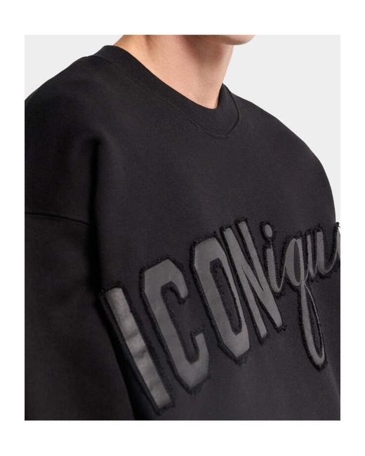 DSquared² Black Embroidered Logo Sweatshirt for men