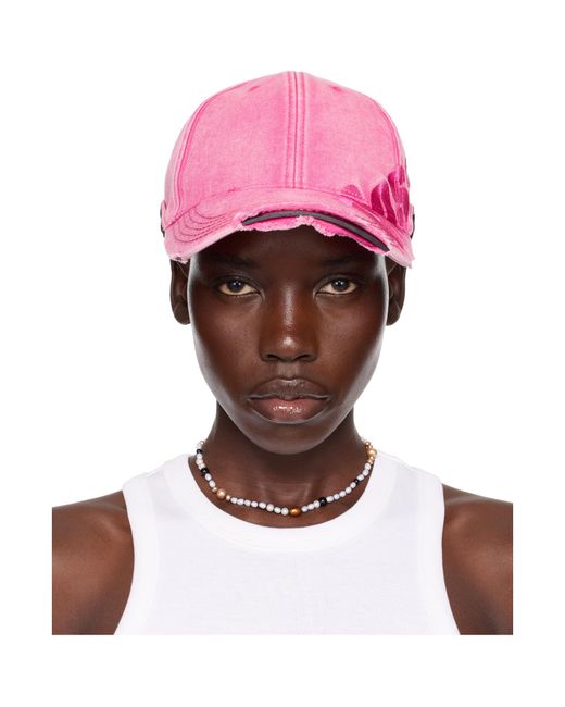 Martine Rose Pink Roll Back Baseball Cap