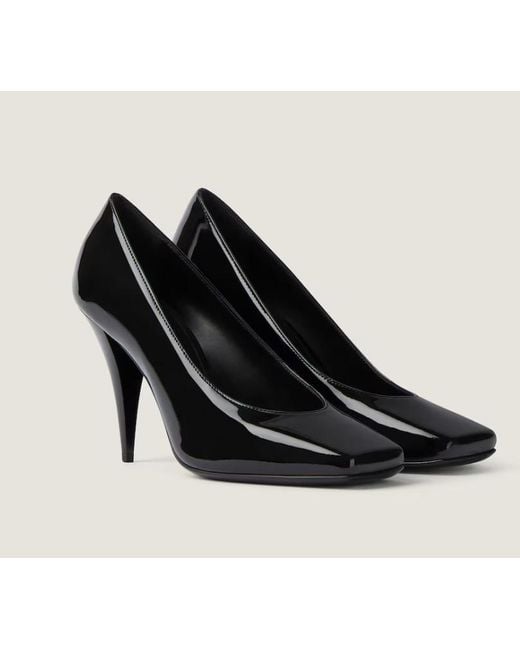 Givenchy Black Sliced Square-Toe Pumps